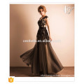 Elegant Sexy Black Lace Design Maxi Dress Preto Vestido de Noite Elegant Evening Dress